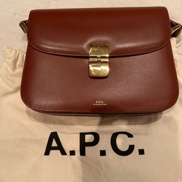 A.P.C. Large Grace Bag in Brown - Picture 7 of 9